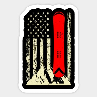 Snowboarding Skiing Snowboard American Flag Snowboarder Sticker